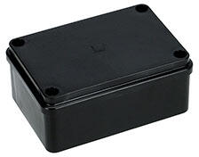  S-BOX sima falú kötődoboz csavaros fedéllel, (125x85x55 mm) IP65, fekete (S-BOX 216C)