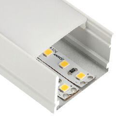 ANRO LED Profile ALP-008 Fehér - Alumínium U profil LED szalaghoz (Opál búrával) (LP107W - LP107-MILKC)