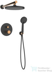 INVENA MOONLIGHT falsík alatti zuhanyrendszer alaptesttel, fekete-rózsa arany BS-77-014-V (BS-77-014-V)