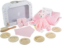 Cangaroo 6in1 ajándékszett - takaró, szundikendő, zokni, hajkefe, nyálkendő - pink