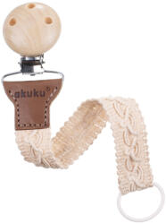  Akuku univerzális cumiszalag fa klipsszel - bézs - 0715