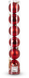 Artezan Karácsonyfadísz Gömb 8cm Cső Piros 7db/doboz +2m Gyöngyfüzér (ACB8-T-R-7)