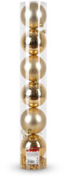 Artezan Karácsonyfadísz Gömb 8cm Cső Arany 7db/doboz +2m Gyöngyfüzér (ACB8-T-G-7)