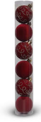 Artezan Karácsonyfadísz Gömb Bársonyos, 5cm Cső Élénk Piros 6db/Cső (ACB5F-T-BR-6)