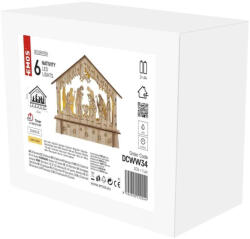 EMOS LED karácsonyi betlehem, fa, 15 cm, 2x AA, beltéri, meleg fehér, időzítő DCWW34 (DCWW34)