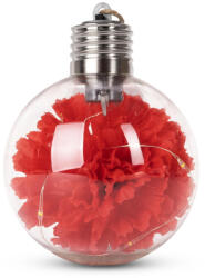 Artezan Karácsonyfadísz Mini LED Virág Gömb 8cm Sötétpiros (ACMLFB8-DR-1)