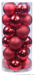 Artezan Karácsonyfadísz Gömb 8cm Cső Piros 24db/doboz (ACB8-T-R-24)