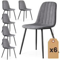 AKORD AKORD LUMO kárpitozott szék welur sötét grafit fekete lábakkal 6 db-os szett (AKO-6xLUMODGR)