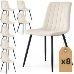 AKORD AKORD LIVO Étkezőszék Welur Bézs Fekete Lábakkal 8 db-os Szett (AKO-8xLIVOBEI)