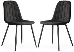 AKORD AKORD LUMO Kárpitozott Szék Welúr Fekete Fekete Lábakkal (AKO-2xLUMOBLA)