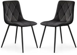 AKORD AKORD MILO Étkezőszék Welur Fekete Rombusz Steppelt (AKO-2xMILOBLA)