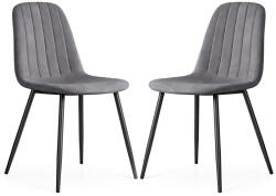 AKORD AKORD LUMO Kárpitozott Szék Welur Sötét Grafit Fekete Lábakkal 2 db (AKO-2xLUMODGR)
