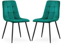 AKORD AKORD NERO Étkezőszék Welur Palackzöld Fekete Lábakkal 2 db (AKO-2xNEROBOG)