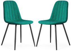 AKORD AKORD LUMO Kárpitozott Szék Welur Palackzöld Fekete Lábakkal 2 db (AKO-2xLUMOBOG)