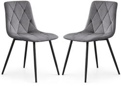 AKORD AKORD MILO Kárpitozott Szék Welur Sötét Grafit Fekete Lábakkal 2 db (AKO-2xMILODGR)