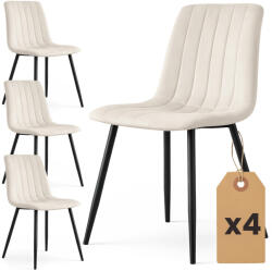 AKORD AKORD LIVO Étkezőszék Welur Bézs Fekete Lábakkal 4 db-os Szett (AKO-4xLIVOBEI)