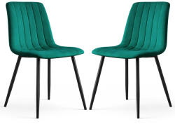 AKORD AKORD LIVO Étkezőszék Welur Palackzöld Fekete Lábakkal 2 db (AKO-2xLIVOBOG)
