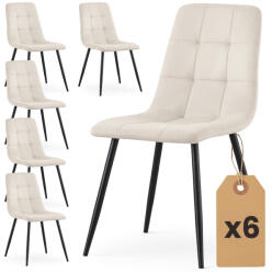 AKORD AKORD NERO Étkezőszék Welúr Bézs Fekete Lábakkal 6 db-os Szett (AKO-6xNEROBEI)
