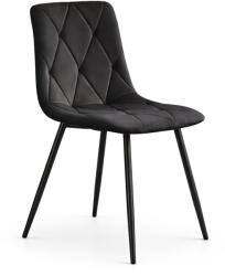 AKORD AKORD MILO kárpitozott szék fekete bársony fekete lábakkal rombusz steppelt (AKO-MILOBLA)