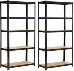 Fancy Garden Garázs Fém Polcrendszer Fekete 5-Polcos (AKO-2xREGMET9040180CZA)