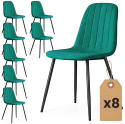 AKORD AKORD LUMO Kárpitozott Szék Welur Palackzöld Fekete Lábakkal 8 db-os Szett (AKO-8xLUMOBOG)