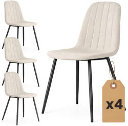 AKORD AKORD LUMO Kárpitozott Szék Welur Bézs Fekete Lábakkal 4 db-os Szett (AKO-4xLUMOBEI)