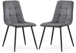 AKORD AKORD NERO Étkezőszék Welúr Sötétszürke Fekete Lábakkal 2 db (AKO-2xNERODGR)