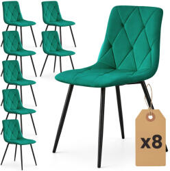 AKORD AKORD MILO Tapicerowane Pikowane Szék Welur Palackzöld Fekete Lábak 8 db (AKO-8xMILOBOG)