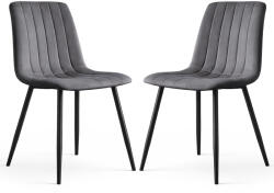 AKORD AKORD LIVO Étkezőszék Welur Sötét Grafit Fekete Lábakkal 2 db (AKO-2xLIVODGR)