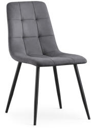 AKORD AKORD NERO Étkezőszék Welúr Sötétszürke Fekete Lábakkal Steppelt (AKO-NERODGR)