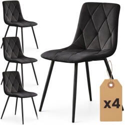 AKORD AKORD MILO Étkezőszék Welur Fekete Steppelt (AKO-4xMILOBLA)