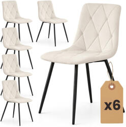AKORD AKORD MILO pikowane étkezőszék welur bézs fekete lábakkal 6 db-os szett (AKO-6xMILOBEI)