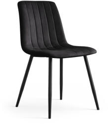 AKORD AKORD LIVO Étkezőszék Bársony Fekete Függőleges Steppelt (AKO-LIVOBLA)