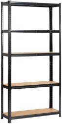 Fancy Garden Garázs Fém Polcrendszer Acél/MDF Fekete 175kg Teherbírás REGMET9030180CZA (AKO-REGMET9030180CZA)