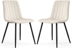 AKORD AKORD LIVO Étkezőszék Welúr Bézs Fekete Lábakkal 2 db (AKO-2xLIVOBEI)