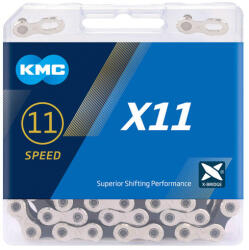 KMC Lánc KMC X11 11s 1/2 x 11/128 118L ezüst/fekete