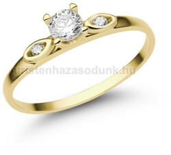  E327SC - CIRKÓNIA köves Sárga arany Eljegyzési Gyűrű (E327SC)