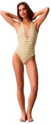 Calvin Klein Бански костюм Calvin klein LV00Q61216 swimsuit - Beige (20171 Cent Stripe / Party Lime)