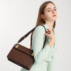 Dollcini Elegáns Női Válltáska - Kompakt, Műbőr Táska - Barna (547242)