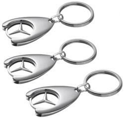 DEPOX Set de trei brelocuri de chei DEPOX, Mercedes, 7.5 cm, metal, argintiu (0306)