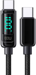 Xmart USB Type-C към USB Type-C PD кабел с дисплей Xmart, 5A, 100W, 1.2м, Черен (15037)