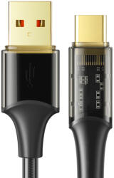 Xmart USB-A към USB Type-C кабел Xmart Amber Series, 6A, 100W, 1.2м, Черен (20581)