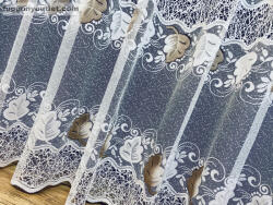 fuggonyoutlet Szevgi, fehér alapon barna, 400x200 cm