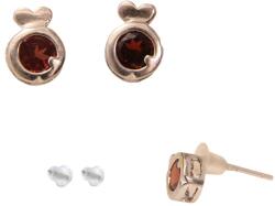  Cercei Granat rotund 9x6x15 mm fatetat cu argint 925 cadou cu semnificatie 1 pereche