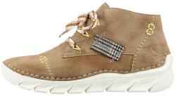 RIEKER Ghete dama, bej, casual, piele ecologica, cu talpa joasa, Rieker 55034-64-Bej (Marime: 37) (55034-64-Bej-37)