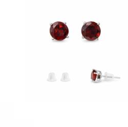  Cercei Granat rotund fatetat cu argint 925 4x4x16 mm accent elegant zilnic 1 pereche
