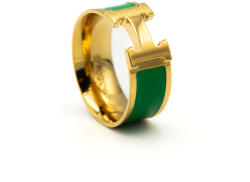 ElectraStore Inel Hermina Verde Placat Cu Aur Galben (C44461)