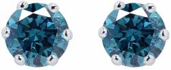 White & Black Gyémánt fülbevaló, hatkarmos - 3, 5mm kék - 0, 35 karát (AU14347)