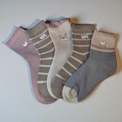 Aura Via Kislány cica mintás pamut zokni szett - 5 pár/cs 32-35 111779