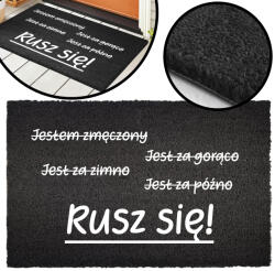 TabPrint Lábtörlő Kókusz fekete 40x60 Mozogj! Minták (Wycieraczka Czarna Kokosowa 40x60)